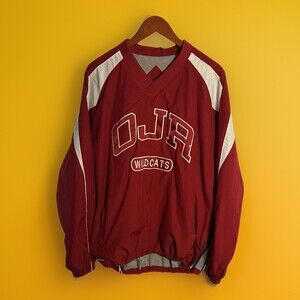 Vintage Holloway Wildcats Ice Hockey Pullover Jacket Red Sz L